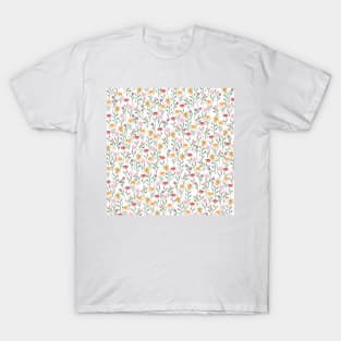 Colorful Wildflower Watercolor Design T-Shirt